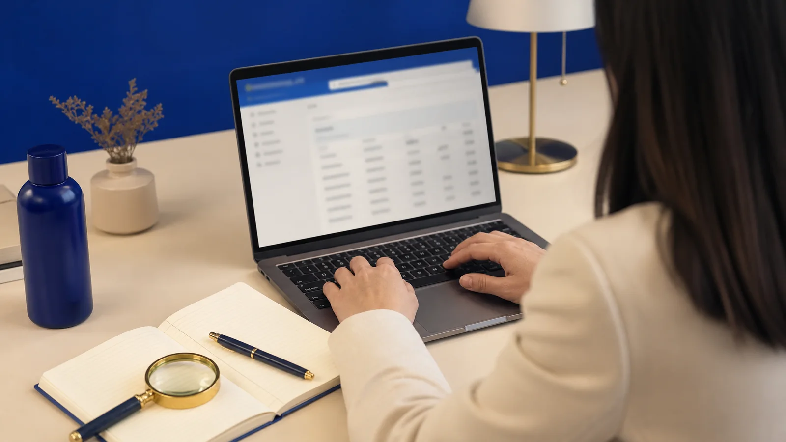 Searching the China trademark register on a laptop